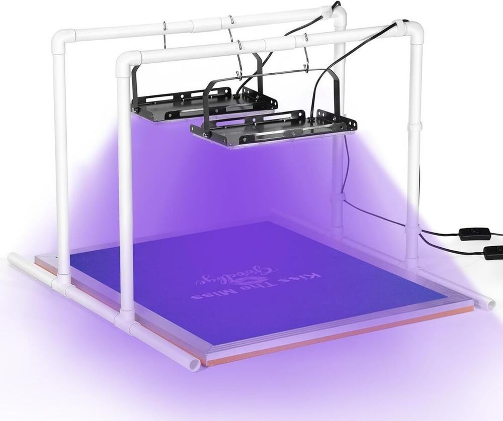 Caydo 2PCS 50W LED UV Screen Printing Light Exposure Unit w Stands & Cable Ties